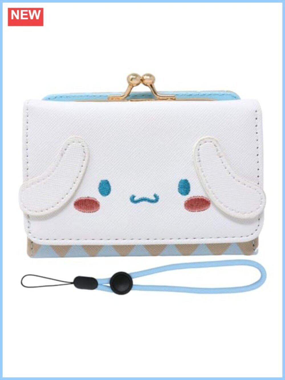 PU Leather Tri-Fold Wallet Cute Cartoon Small Compact Coin Card Cash Pouch